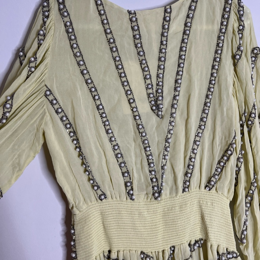 Free People Jen's Pirate Booty Odyssey Pearl Studded Embellished Mini Dress - Picture 9 of 9
